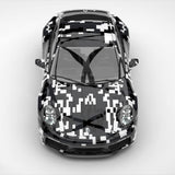 Black White Digital Camo Vinyl Wrap