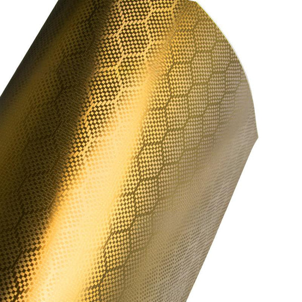 Matte Gold Honeycomb Carbon Fiber Vinyl Wrap